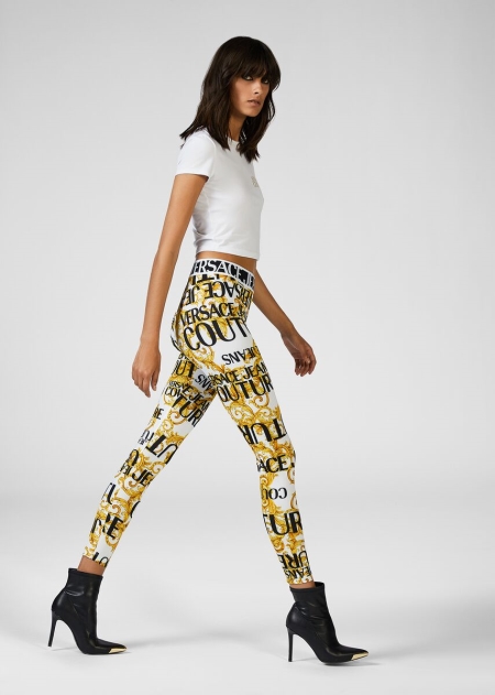 Versace Logo Baroque Print Leggings Dam - 032618NIM